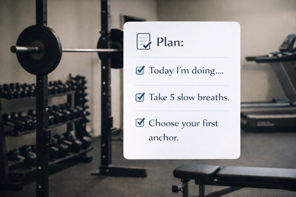 Beginner gym checklist for the first 2 minutes