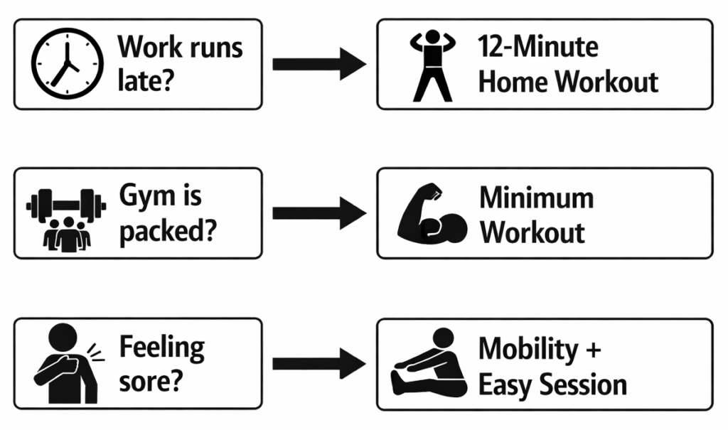 Flowchart showing “If-Then” workout decisions