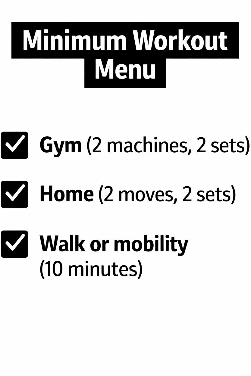 Minimum workout menu