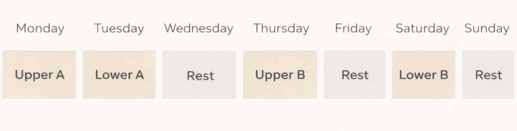 Upper lower split weekly calendar